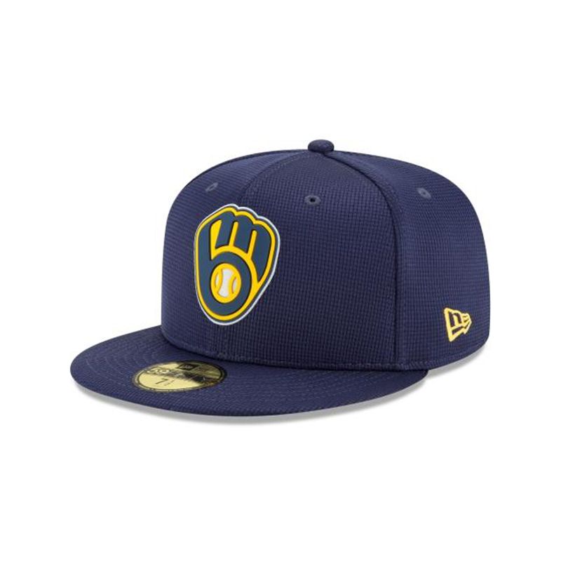 MLB Milwaukee Brewers Clubhouse Collection 59Fifty Fitted (VIC3070) - Blue New Era Caps